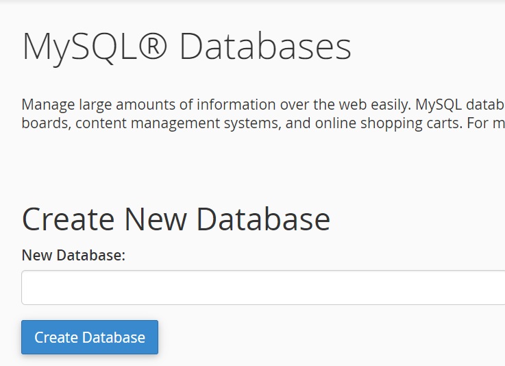 Create MySql Database